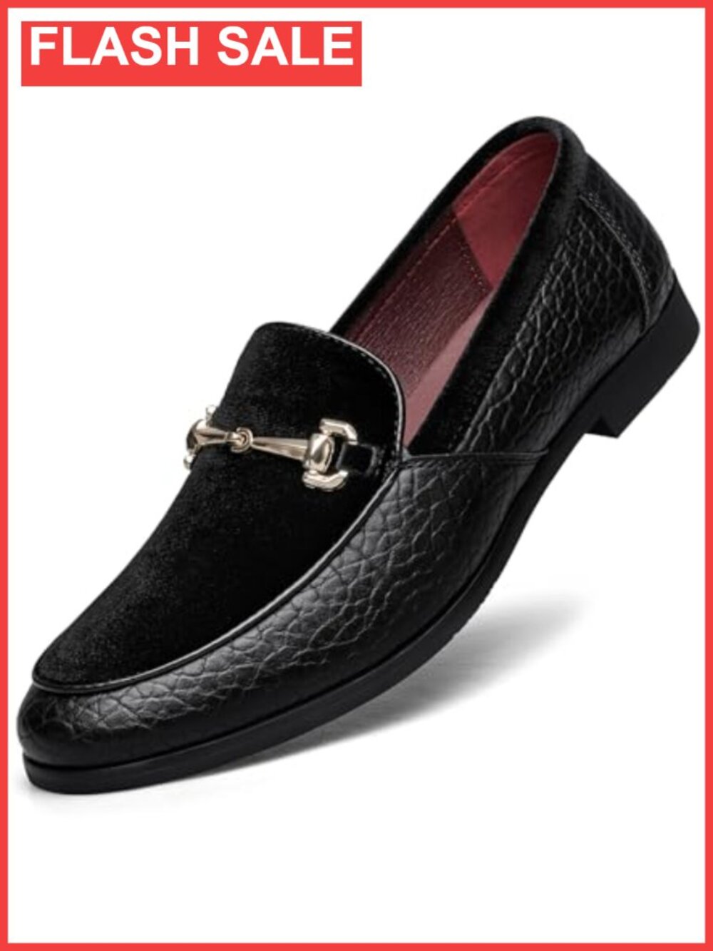 Mens Velvet Leather Loafers Memory Foam Slip-On Dress Shoes